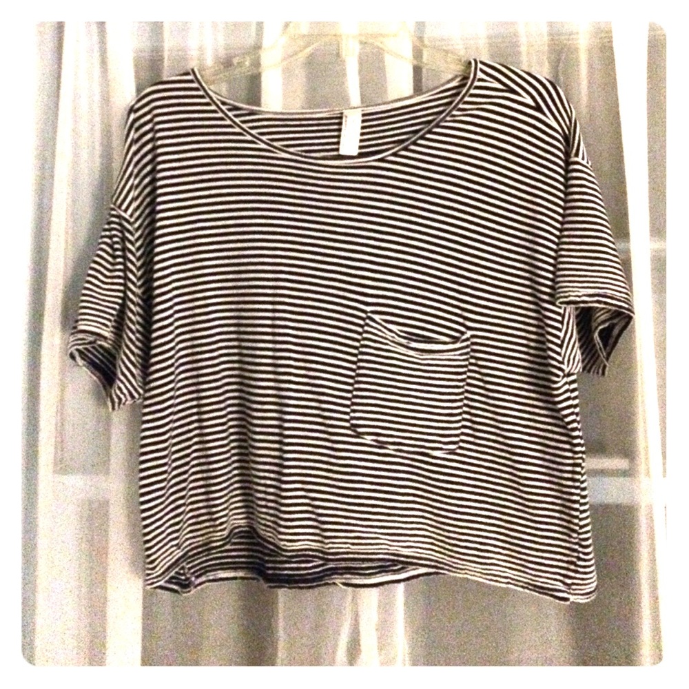 American Apparel stripped crop tee