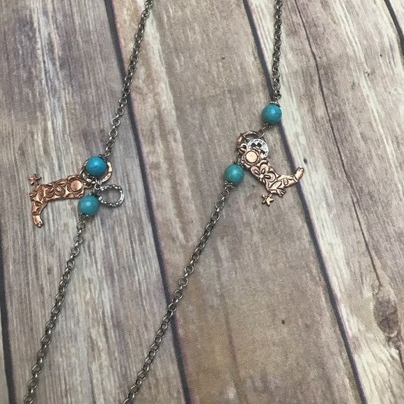 LAST ONE! Cowgirl Boot Cluster Pendant Necklace 😍 - Picture 3 of 6