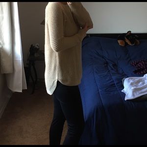 Cream Hi-lo sweater