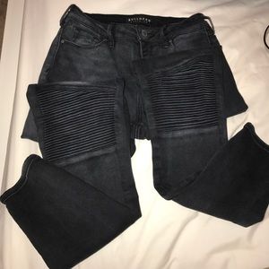high waist biker jeans