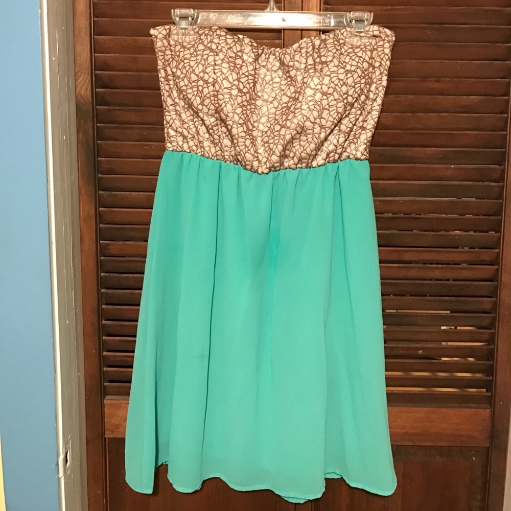 Mint Green Semi-Formal Strapless Dress