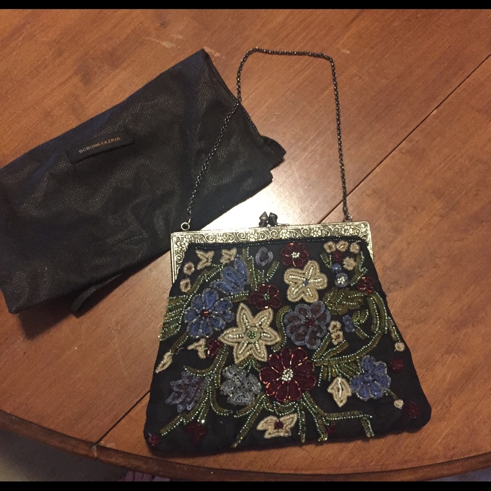 Beaded embroidered handbag