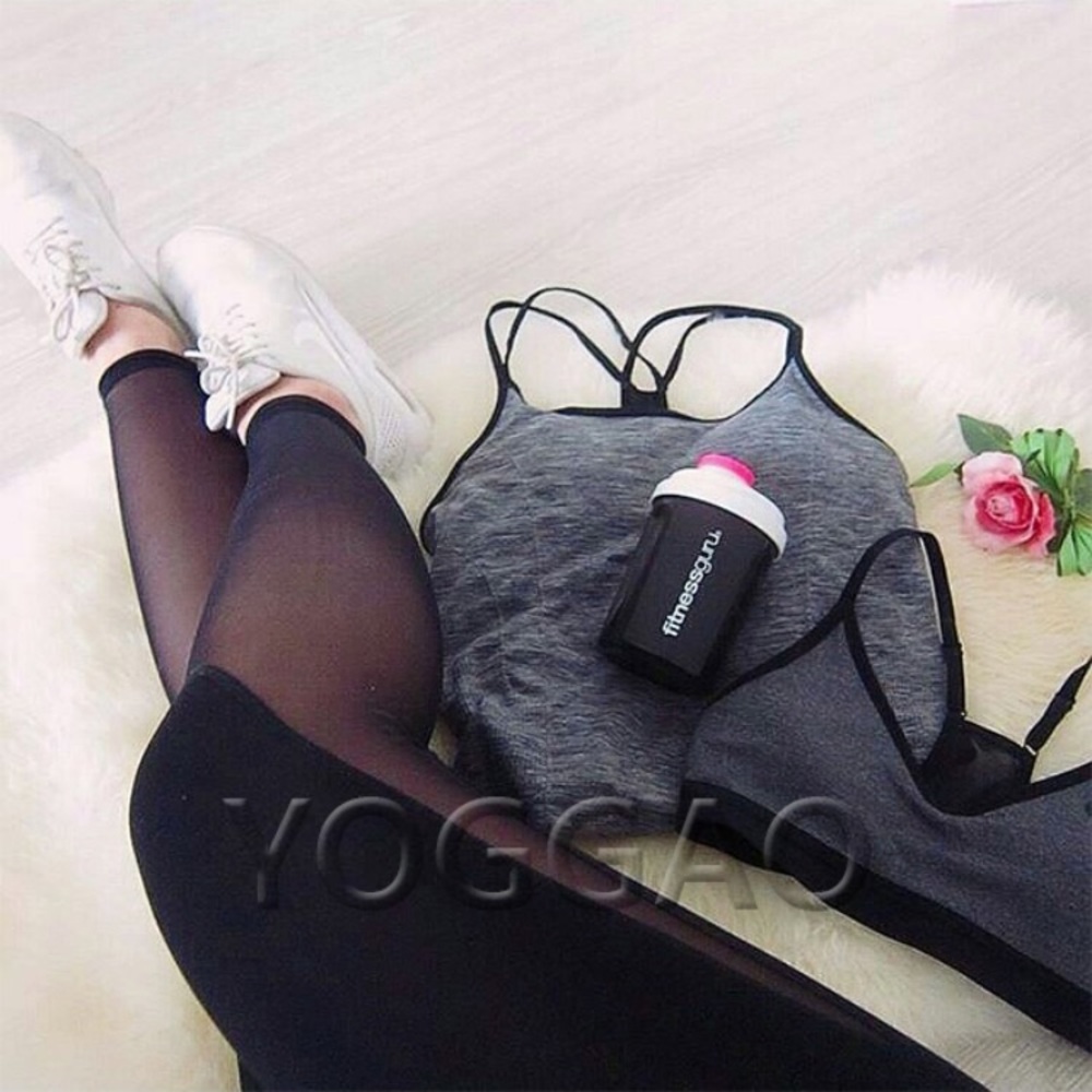 YOGGAO Active Sportswear Mesh Black Leggings 🧘‍♀️