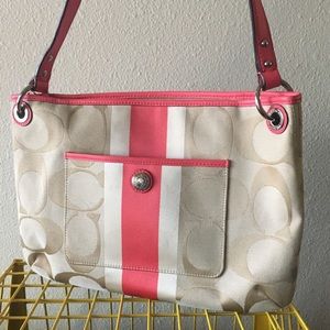 Coach Coral Pink Hippie Shoulder Bag