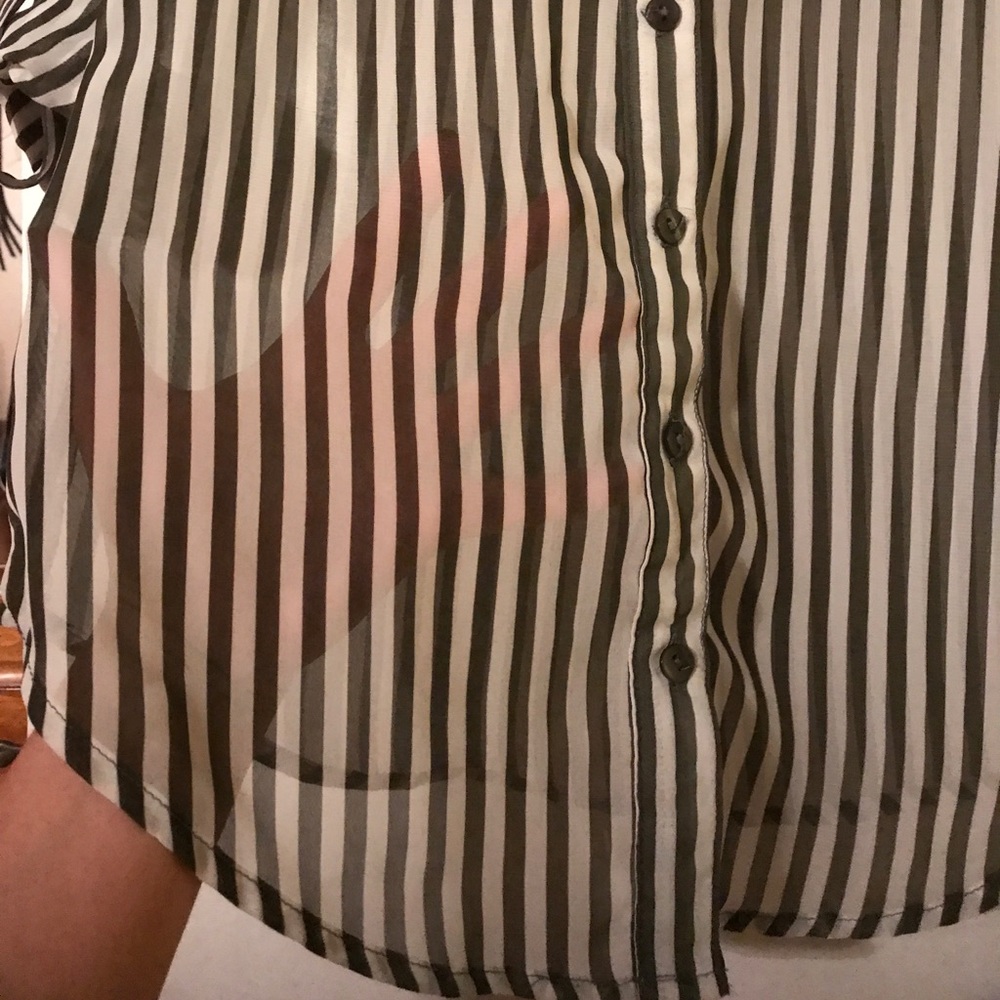 Sheer button down blouse - Picture 2 of 4