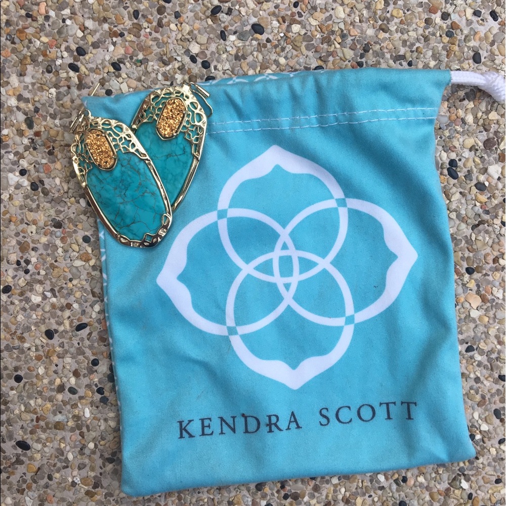 Turquoise and Gold Kendra Scott Earrings