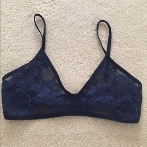 American apparel navy blue lace bralette
