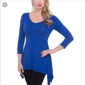 Sparkles blue and silver Belldini blouse top