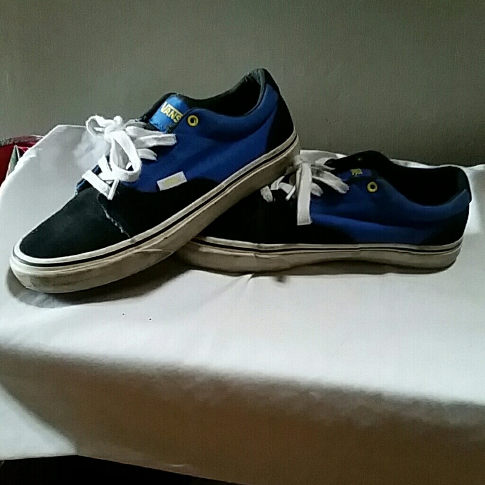Blue and black Vans