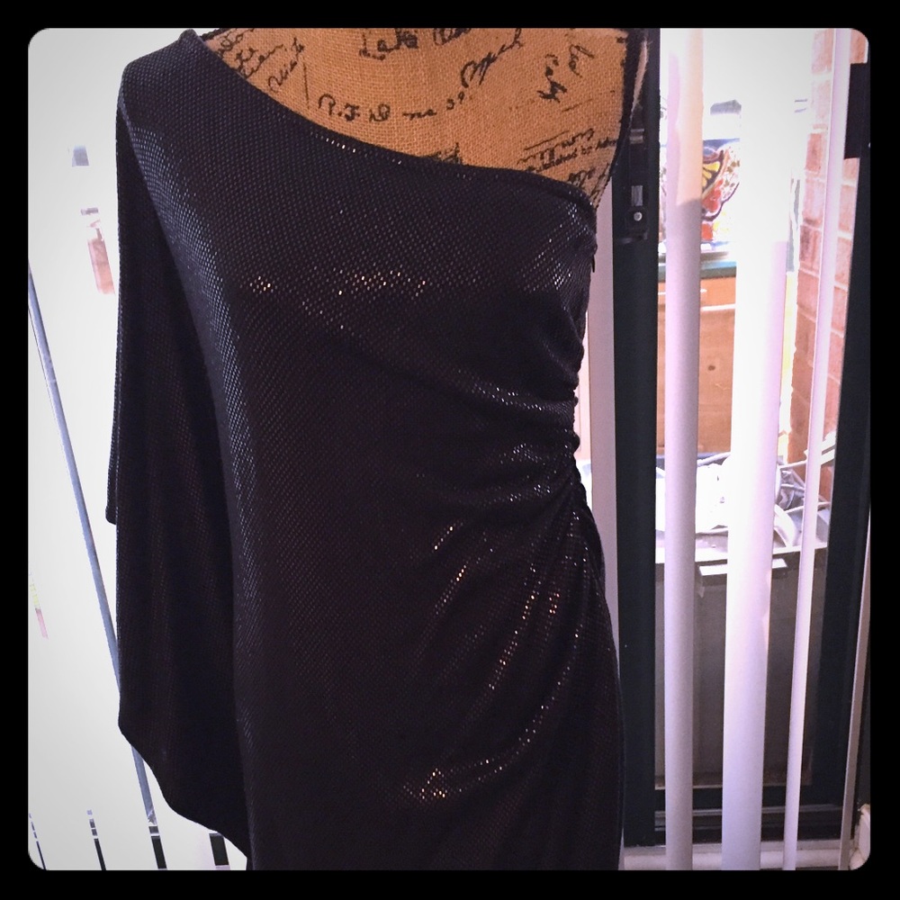 St. John cocktail dress - rare! Gunmetal & black