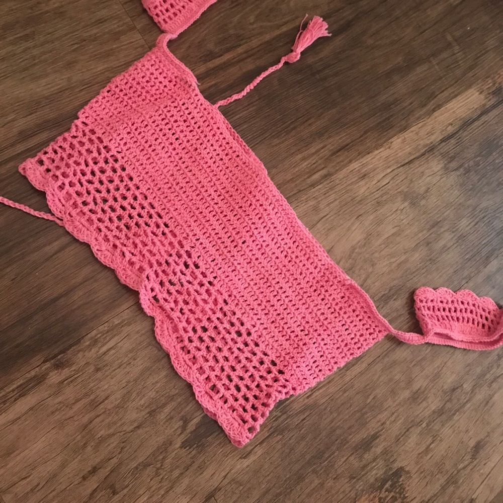 Last one NWOT crochet top, bikini top! pink only - Picture 5 of 6