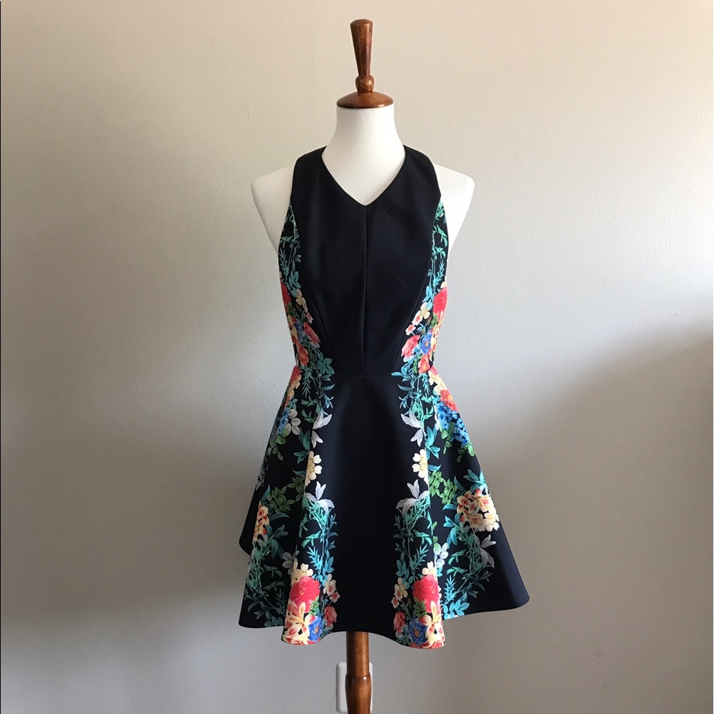 Keepsake fit and flare racerback floral dress, S