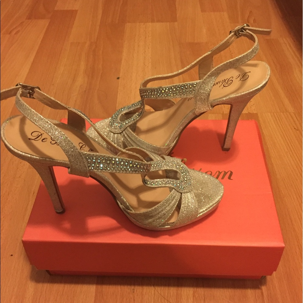 Silver Glitter Prom/ Special Occassion Heels