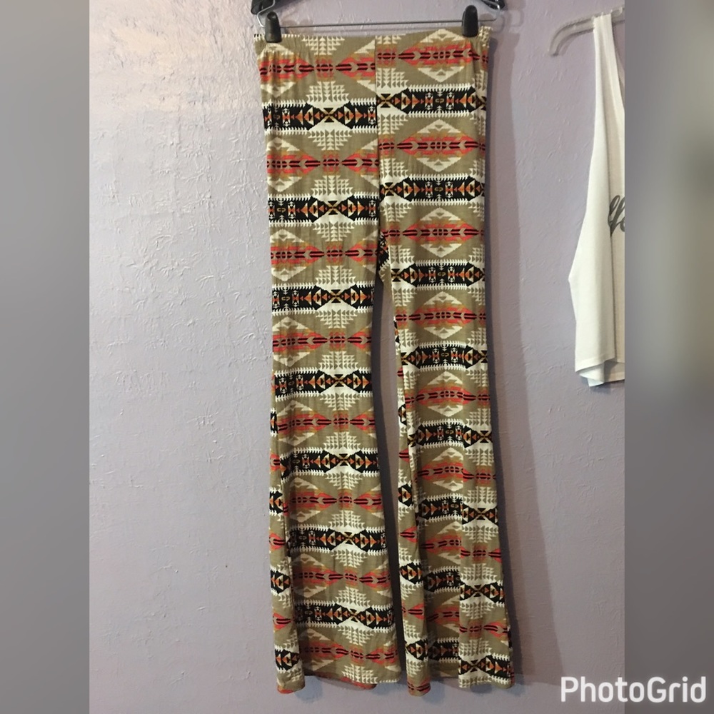 Aztec design flare pants