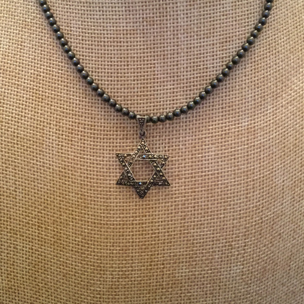 Beautiful marcasite & hematite necklace