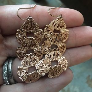 Stella and Dot Geneve rose gold lace earrings