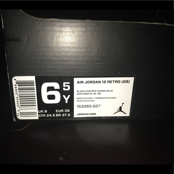 Air Jordan 12 Retro sz 6.5 with receipt main image 2