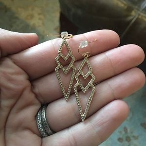 Stella and Dot pave rose gold earrings