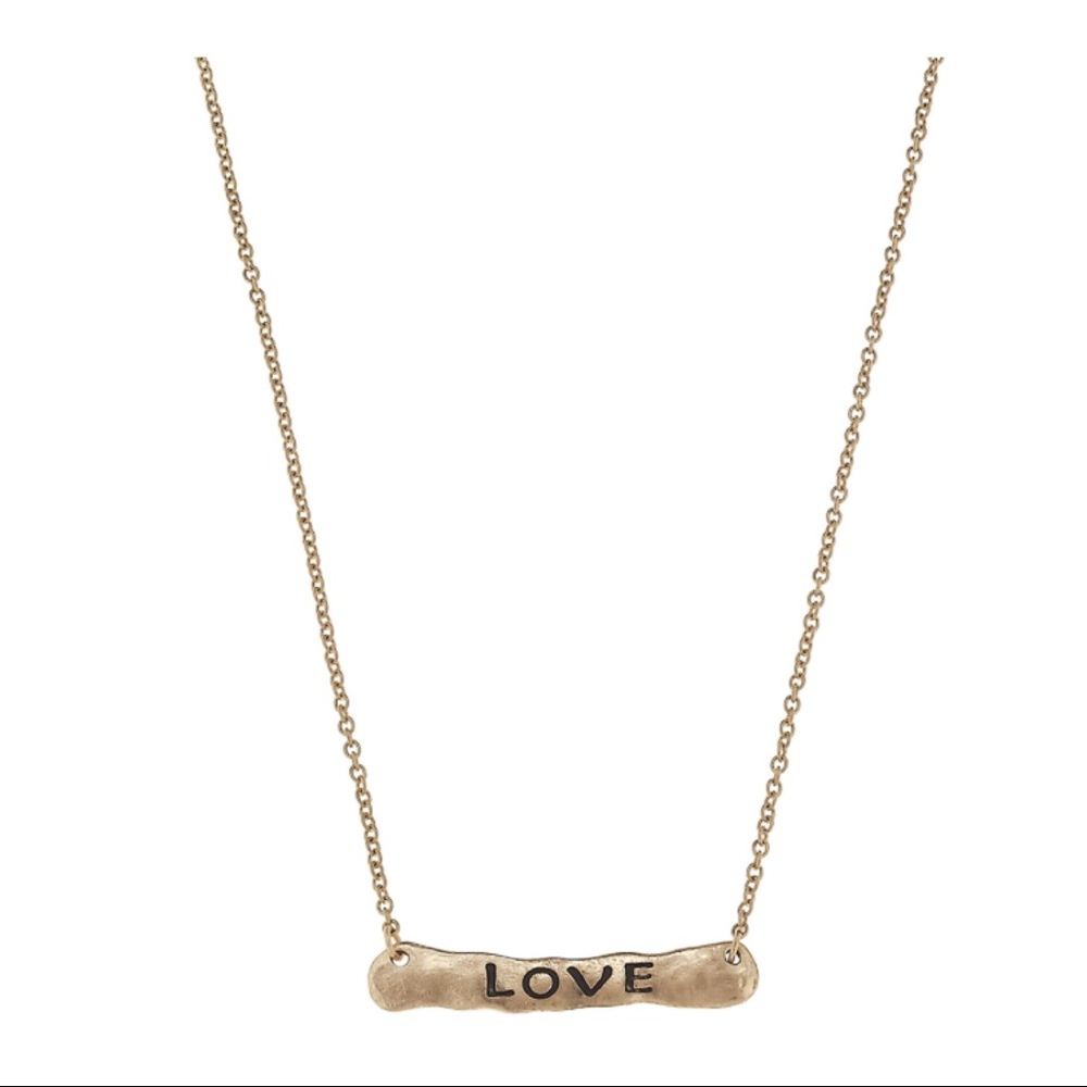 1 left!! Bar Necklace LOVE ❤️️ NWT; gold tone