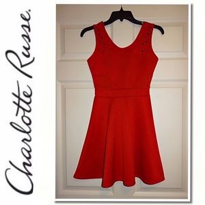 Charlotte Russe Red Panel Skater Dress