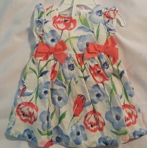 Blue and pink floral dress