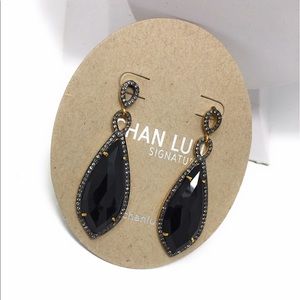 Chan Luu Onyx Statement Dangle Earrings