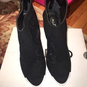 Aldo black lace booties