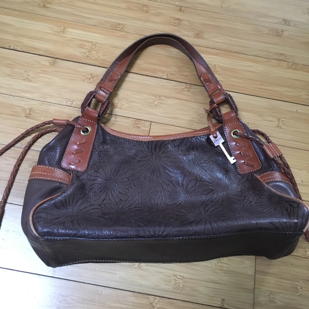 Fossil brown leather purse