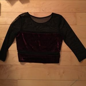 Velour and mesh urban outfitters crop top