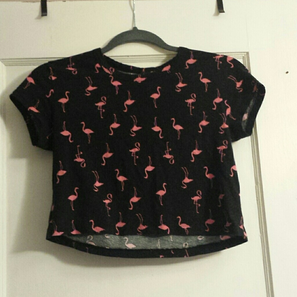 Rue21 black flimango crop top