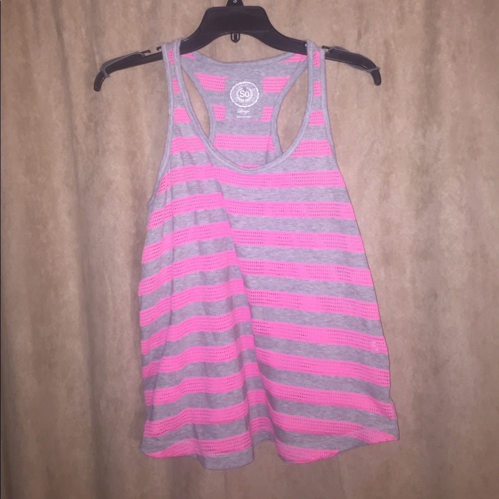 Pink & Gray Tank Top