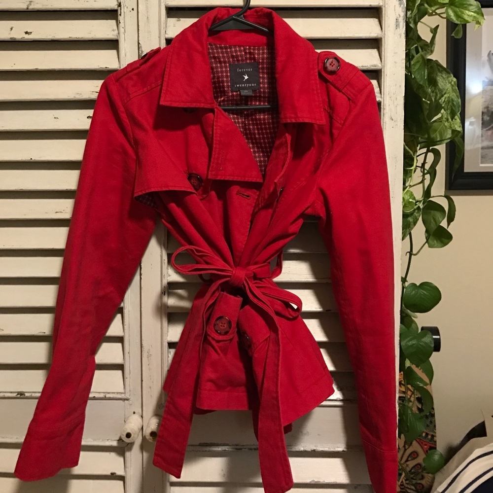 Red all weather coat