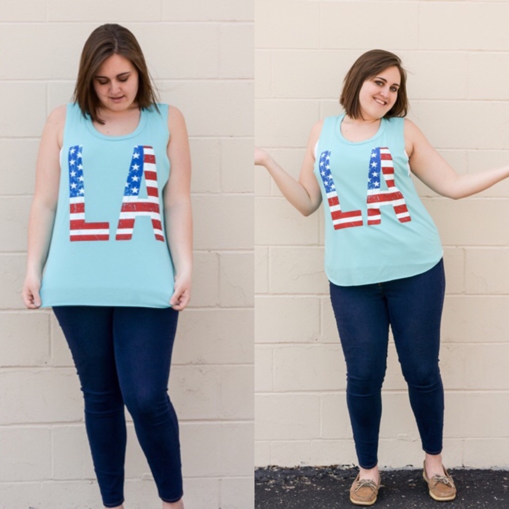 Plus Size Patriotic LA Tank