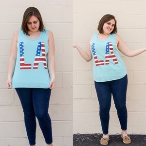 Plus Size Patriotic LA Tank