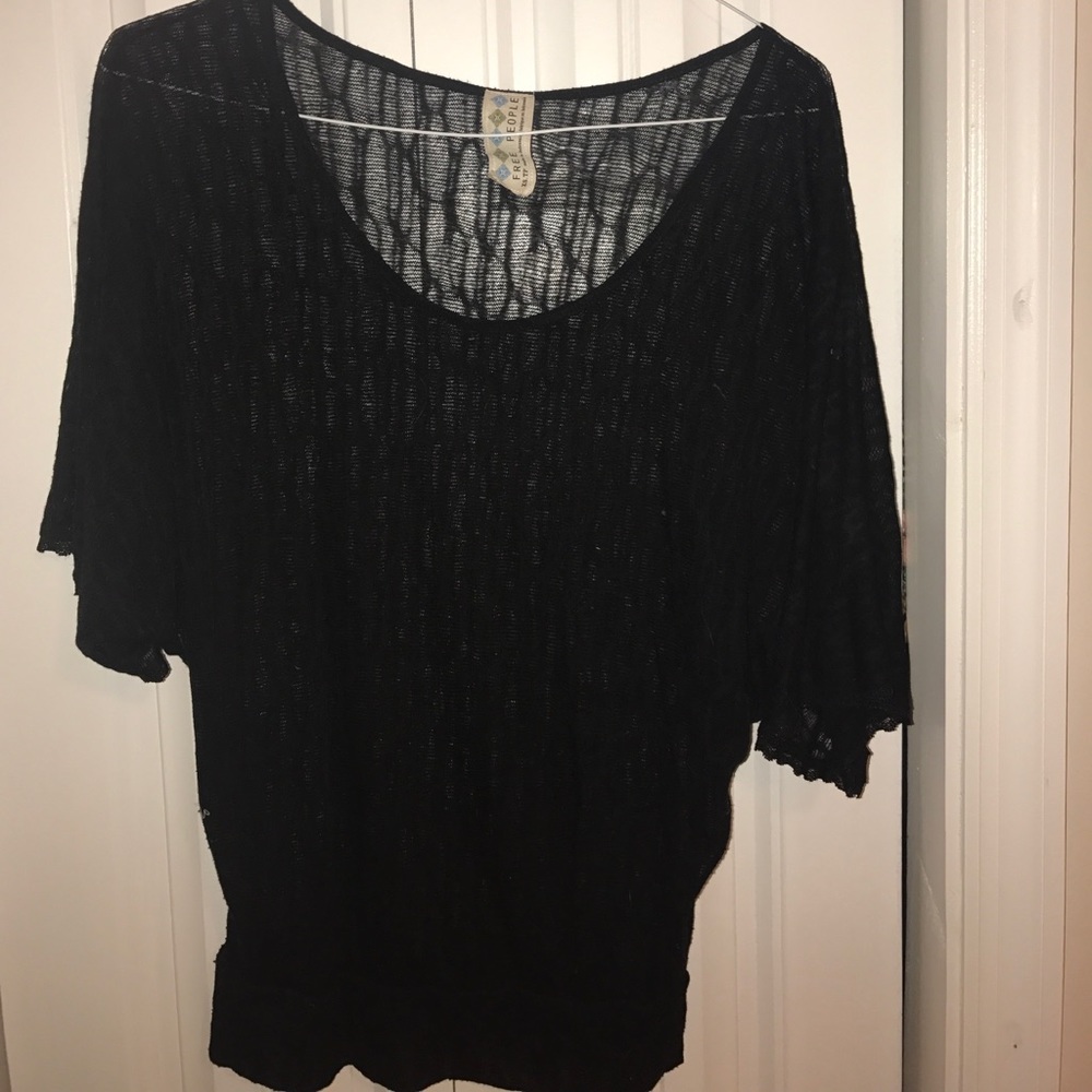 See through black blouse