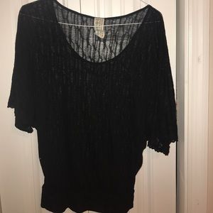 See through black blouse