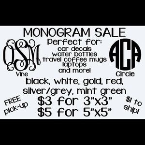 Vinyl Decal Monogram