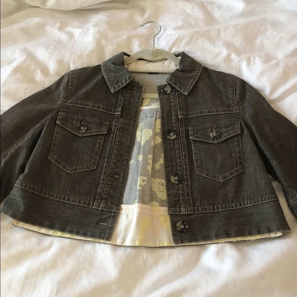 m Brand cropped brown denim jacket SZ Small