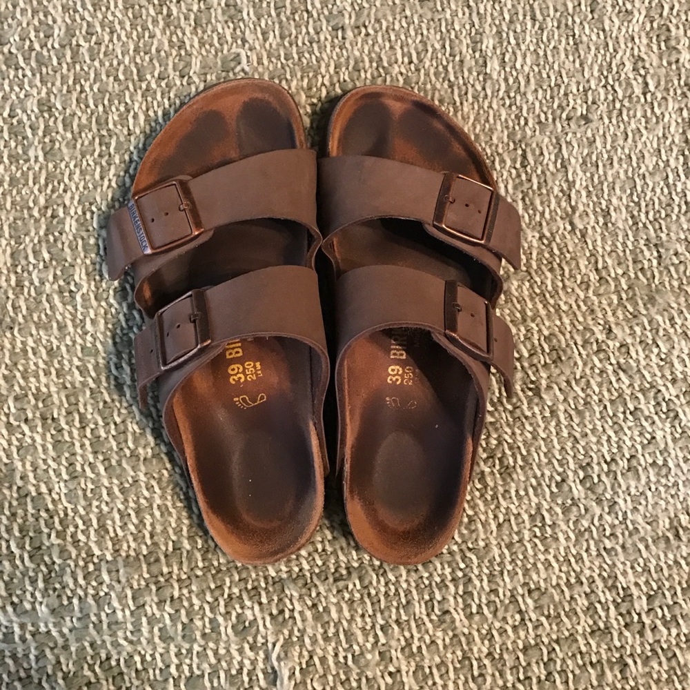 Birkenstock Arizona Birkibuc Sandals in Mocca