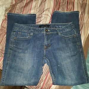 CALVIN KLEIN DISTRESSED LEAN BOOTCUT JEANS SZ 12