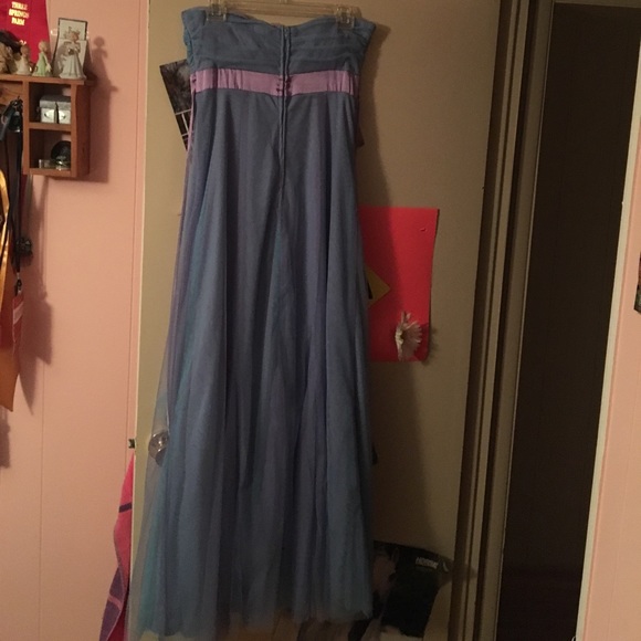 Blue/Purple Strapless Prom Dress - Picture 3 of 4