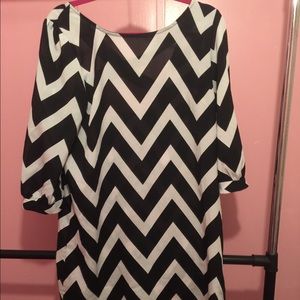 Black & White Chevron Dress
