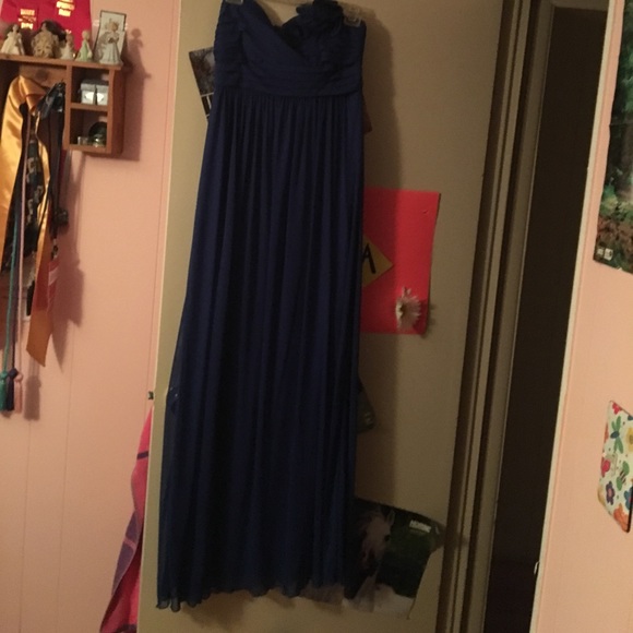 One shoulder blue prom dress - Picture 2 of 5