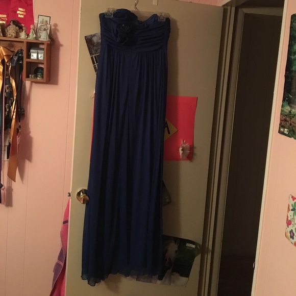 One shoulder blue prom dress - Picture 3 of 5