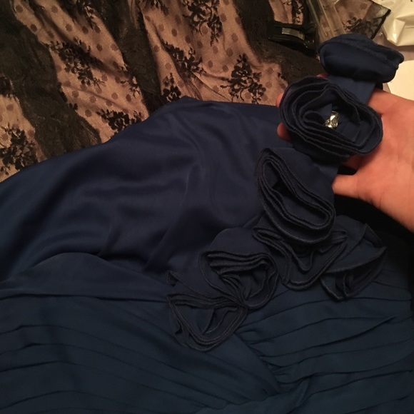 One shoulder blue prom dress - Picture 4 of 5