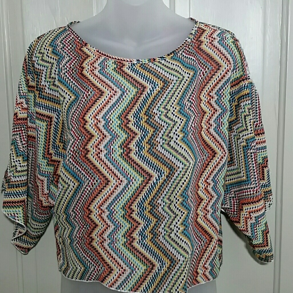 Vintage Havana Sheer Cold Shoulder Top