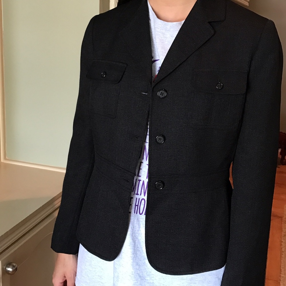 Tahari Women's Tweed Blazer- Black
