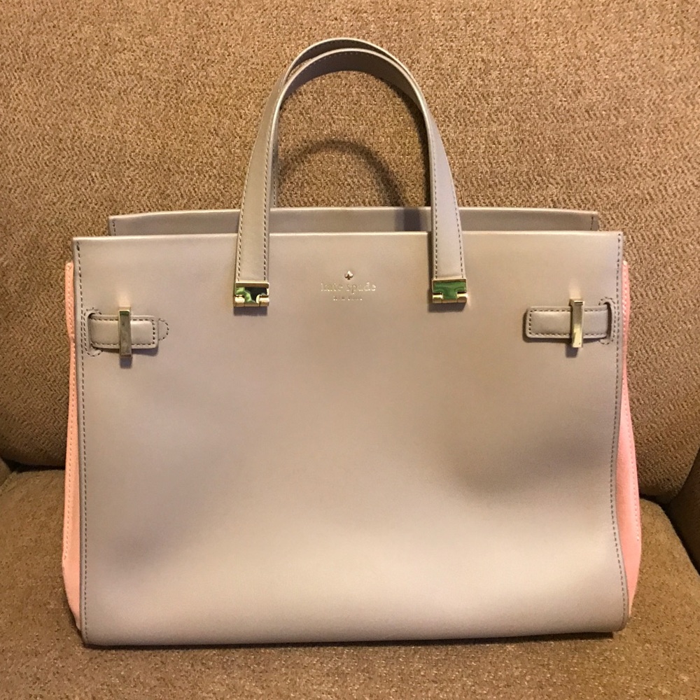 Kate Spade grey purse with pink accents - Picture 1 of 4