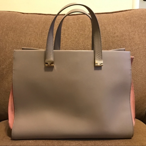 Kate Spade grey purse with pink accents - Picture 2 of 4