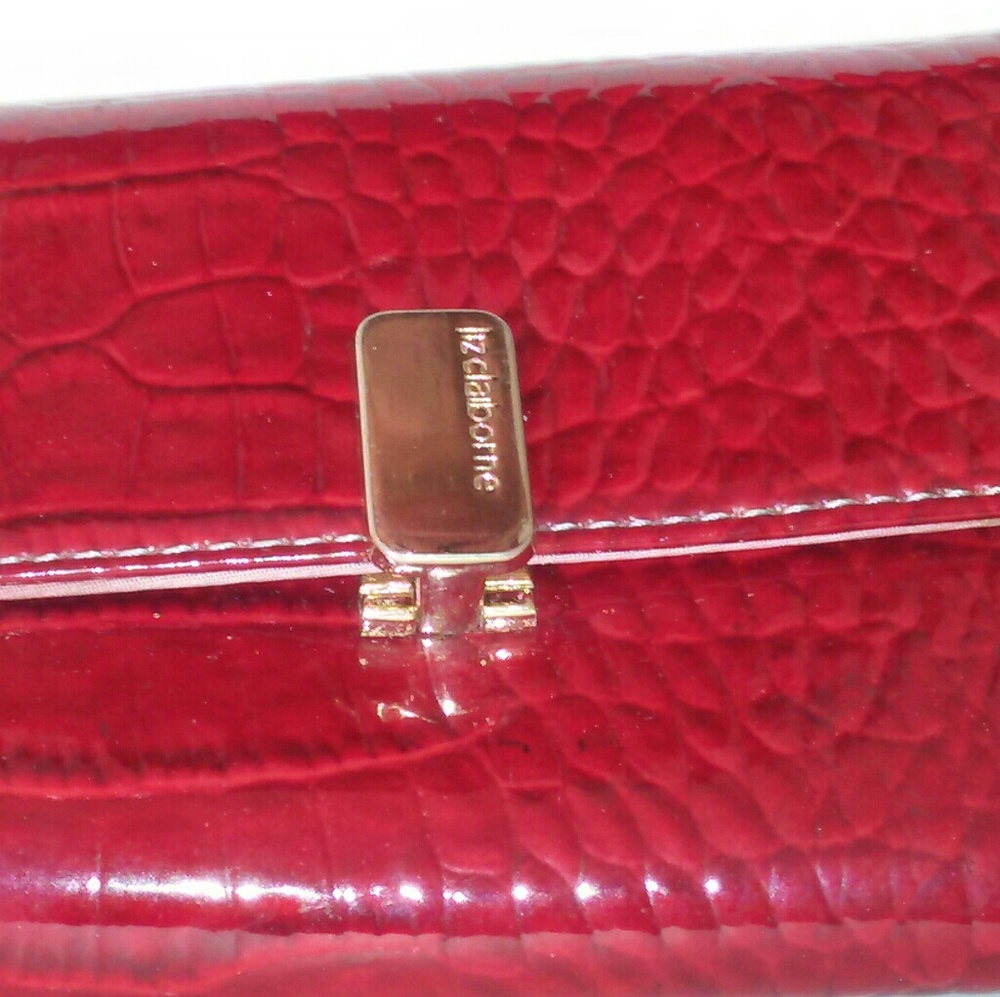Liz Claiborne Embossed Dark Red Ladies Wallet